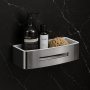 Origins Living Poseidon Rectangular Basket - Chrome/White 7718-23 Bathroom Accessory