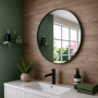 Origins Living City Round Mirror 60cm Black B375622 Bathroom Accessory