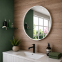 Origins Living City Round Mirror 80cm White CTY-00D080-WH Bathroom Accessory