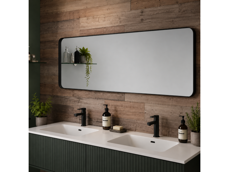 Origins Living City Rectangular Mirror 150 Black - 150x50cm B375615