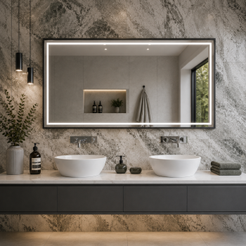 Origins Living Astoria Mirror 140 Black - 140x70cm B008370 Bathroom Accessory