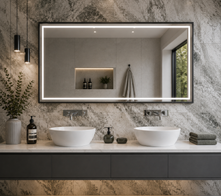 Origins Living Astoria Mirror 140 Black - 140x70cm B008370 Bathroom Accessory
