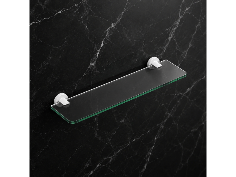 Origins Living Tecno Project Glass Shelf 50cm - White 176878 Origins Living Tecno Project Glass Shelf 50cm - White 176878