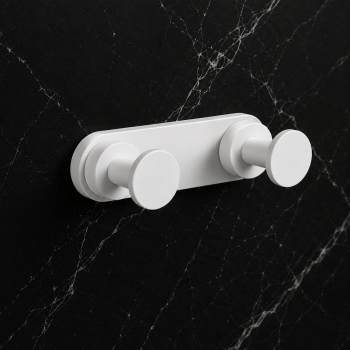Origins Living Tecno Project Double Hook - White 172405 Bathroom Accessory