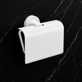 Origins Living Tecno Project Toilet Roll Holder with Flap - White 166169 Bathroom Accessory