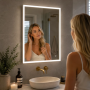 Origins Living Tate Light Rectangular Mirror 100 Polished - 100x70cm TTL-011107-CH Bathroom Accessory