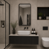 Origins Living Ludgate Mirror with Shelf 55 Black LDG-002510-BK