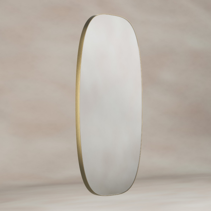 Origins Living Oslo Barrel Mirror 45x80cm - Brushed Brass OSL-00B458-BB