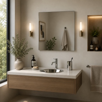 Origins Living Slim Square Mirror 60 - 60x60cm VE88007 Bathroom Accessory