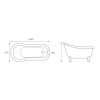 Bayswater Freestanding 1530x670x760mm 2TH Bath w/Feet DIBFP2014