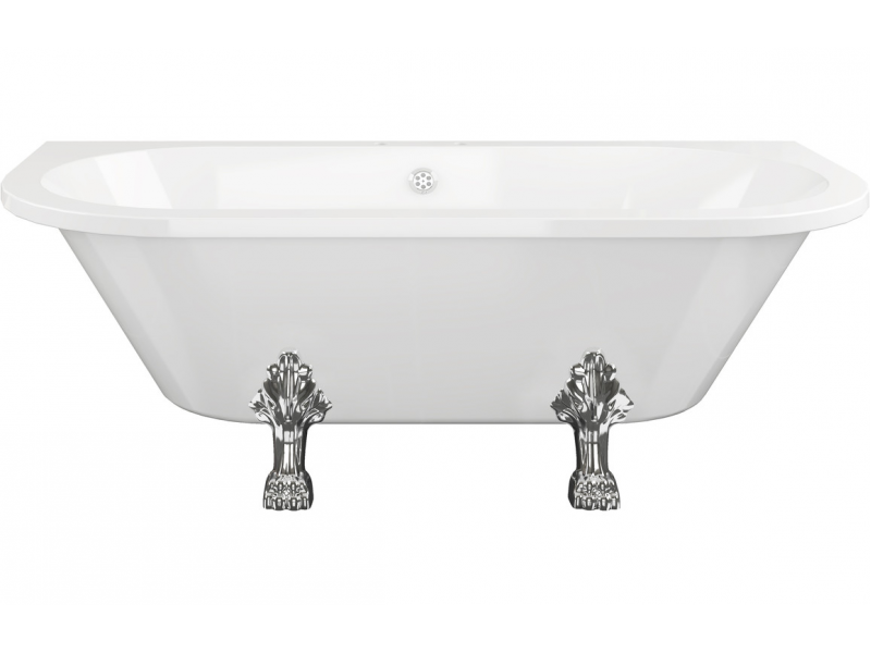 Finchley Freestanding Back To Wall 1700x800x600mm 2TH Bath w/Feet - White DIBFP2018
