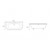 Finchley Freestanding Back To Wall 1700x800x600mm 2TH Bath w/Feet - White DIBFP2018