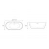 Harlesden Freestanding 1655x745x580mm 0TH Bath - Gloss White DIBF0076