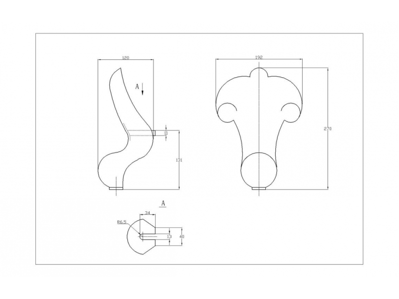 Traditional Bath Feet Only (White Claw Foot) - Pack of 4 DIBA0058