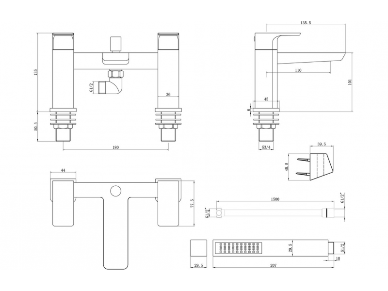 Berio Bath/Shower Mixer - Brushed Bronze DITB1136 Berio Bath/Shower Mixer - Brushed Bronze DITB1136