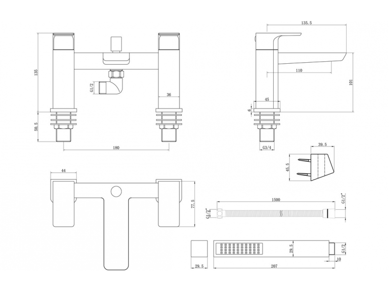 Berio Bath/Shower Mixer - Chrome DITB2154 Berio Bath/Shower Mixer - Chrome DITB2154