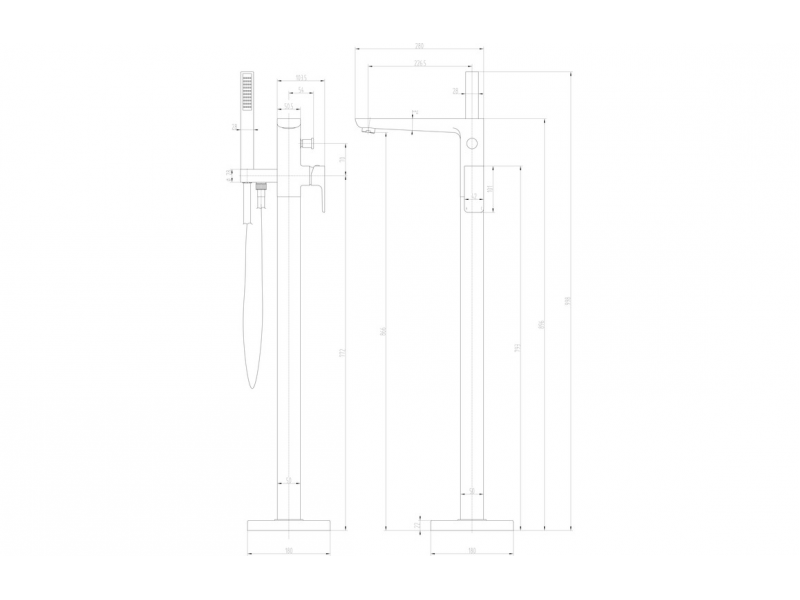 Berio Floor Standing Bath/Shower Mixer - Brushed Bronze DITB1138 Berio Floor Standing Bath/Shower Mixer - Brushed Bronze DITB1138