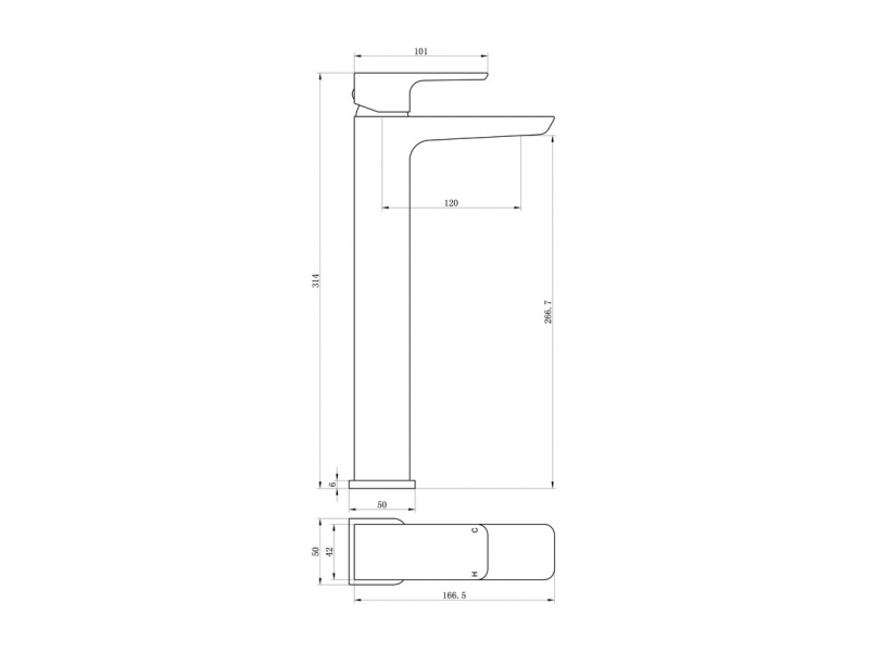 Berio Tall Basin Mixer - Matt Black DITS1320