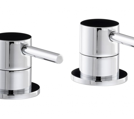 Abode Harmonie Round Bath Filler Panel Valves (Pair) - Chrome