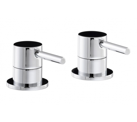 Abode Harmonie Round Bath Filler Panel Valves (Pair) - Chrome