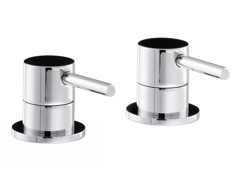 Abode Harmonie Round Bath Filler Panel Valves (Pair) - Chrome AB1200