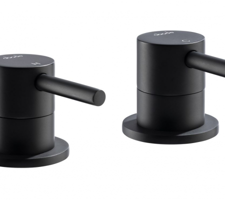 Abode Harmonie Round Bath Filler Panel Valves (Pair) - Matt Black