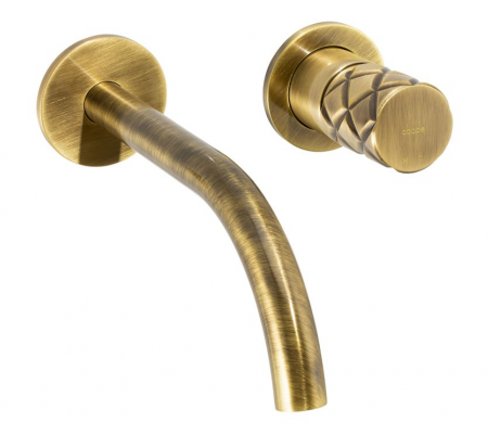 Abode Kite Wall Mounted Basin Mixer - Antique Brass