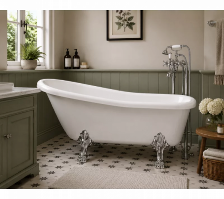 Bayswater Freestanding 1530x670x760mm 2TH Bath w/Feet
