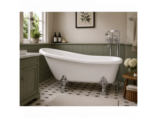 Bayswater Freestanding 1530x670x760mm 2TH Bath w/Feet DIBFP2014