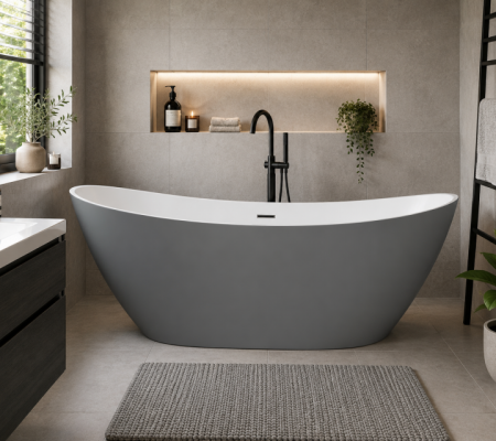 Belmont Freestanding 1700x780x690mm Bath - Grey