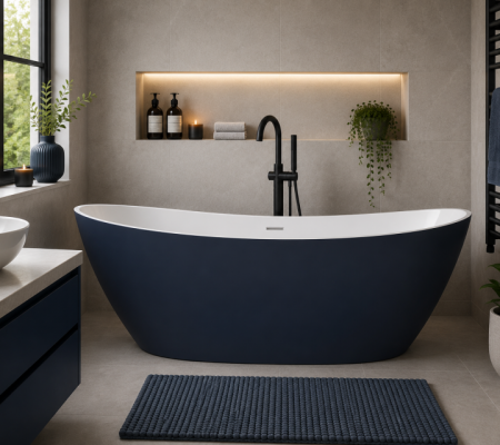 Belmont Freestanding 1700x780x690mm Bath - Matt Blue