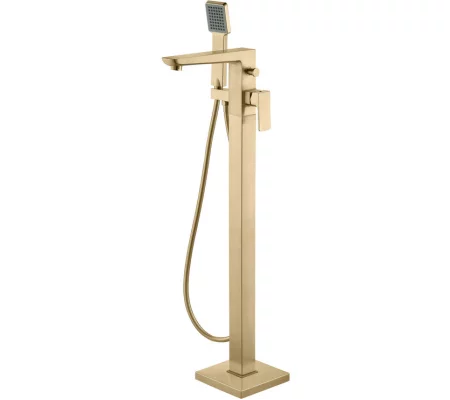Berio Floor Standing Bath/Shower Mixer - Brushed Brass