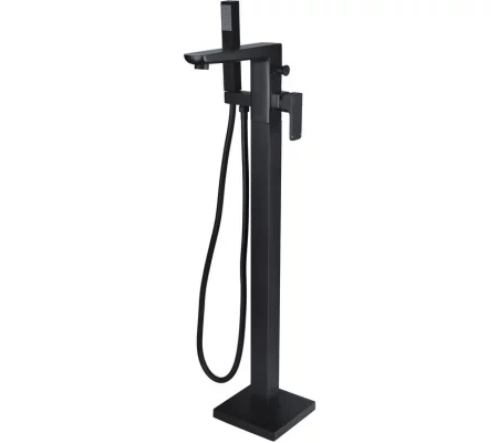 Berio Floor Standing Bath/Shower Mixer - Matt Black