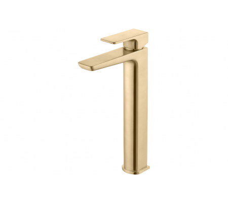 Berio Tall Basin Mixer - Brushed Brass