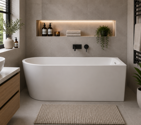 Eltham Freestanding BTW 1500x700mm 0TH Bath - White