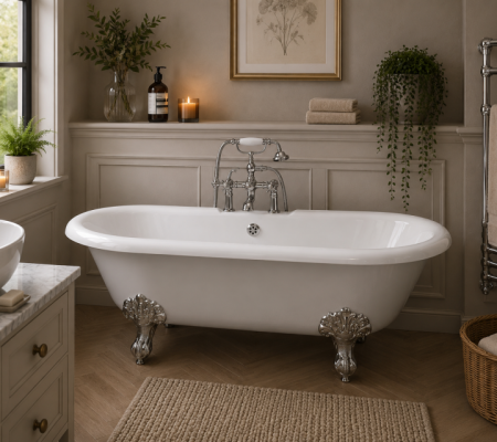 Richmond Freestanding 1690x740x620mm 2TH Bath w/Feet - White