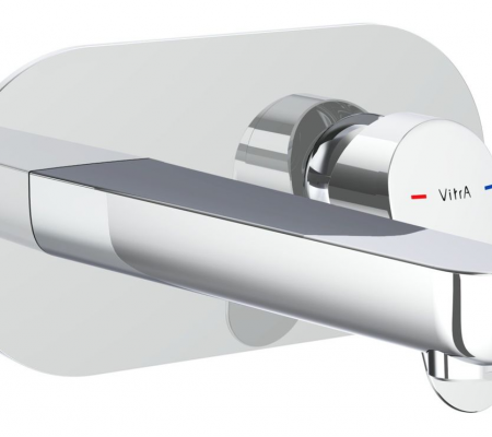 VitrA Flow Round Wall Mounted Basin Mixer - Chrome