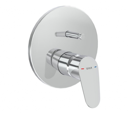 VitrA Flow Round Wall Mounted Bath Mixer Valve - Chrome