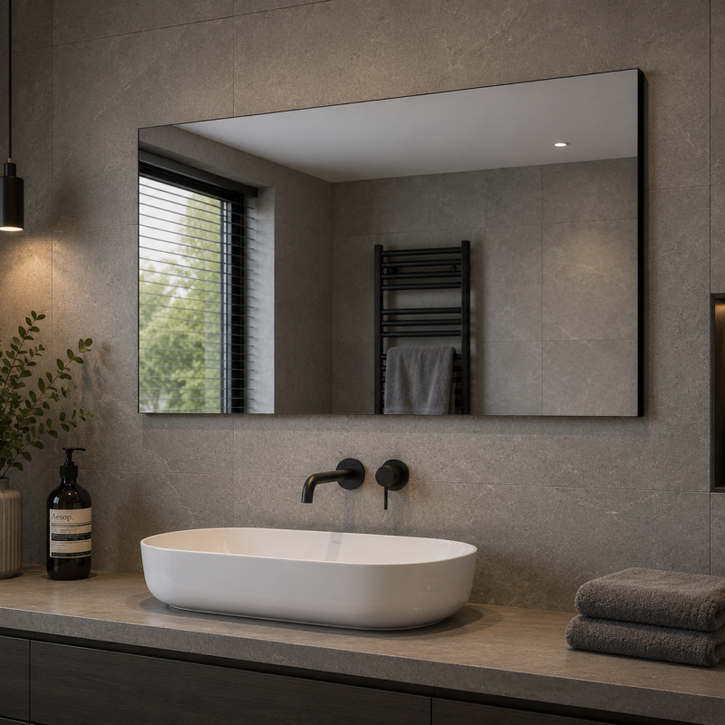 Origins Living Tate Rectangular Mirror 140 Black - 140x70cm B007922