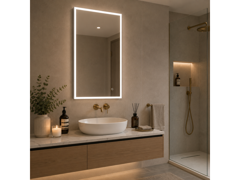 Origins Living Tate Light Rectangular Mirror 50 Polished - 50x100cm B008295