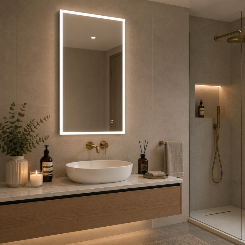 Origins Living Tate Light Rectangular Mirror 60 Black - 60x80cm B008202
