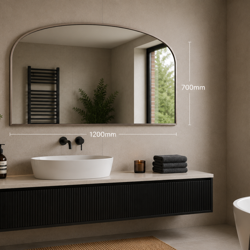 Origins Living Delphine Overmantel Arch Mirror 120x70cm - Brushed Bronze DEL-00R127-BZ