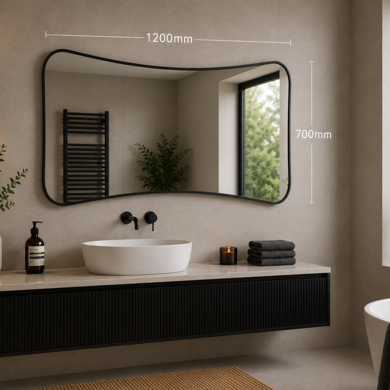 Origins Living Delphine Curve Mirror 120x70cm - Black DEL-001127-BK