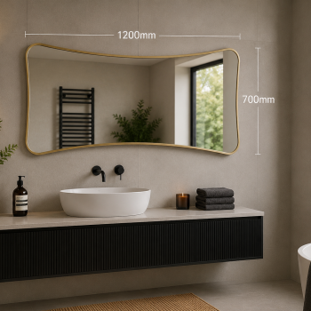 Origins Living Delphine Curve Mirror 120x70cm - Brushed Brass DEL-001127-BB Bathroom Accessory