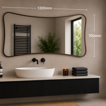 Origins Living Delphine Curve Mirror 120x70cm - Brushed Bronze DEL-001127-BZ Bathroom Accessory
