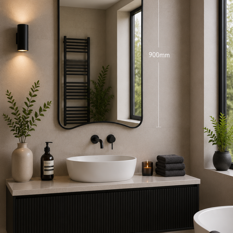 Origins Living Delphine Curve Mirror 60x90cm - Black DEL-001069-BK