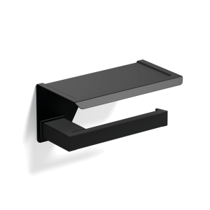 Origins Living S Cube Toilet Roll Holder with Shelf - Black 176373 Bathroom Accessory