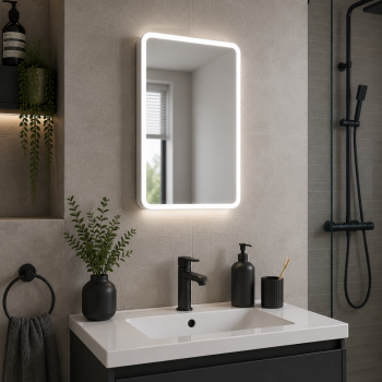 Akari 500mm 1 Door LED Mirrored Cabinet