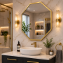 Origins Living Docklands Octagon Mirror 60cm Brushed Brass DKL-00T060-BB Bathroom Accessory