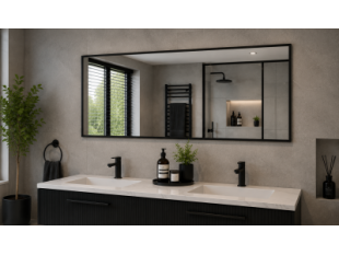 Origins Living Docklands Rectangular Mirror 120 Black - 120x70cm B375578